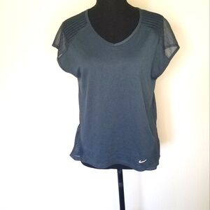 Nike Dri-fit mesh cap sleeve marine blue tee M